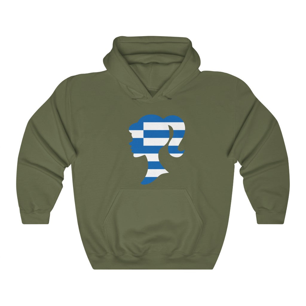 Greece Girl Flag Hoodie Sweatshirt - Unisex