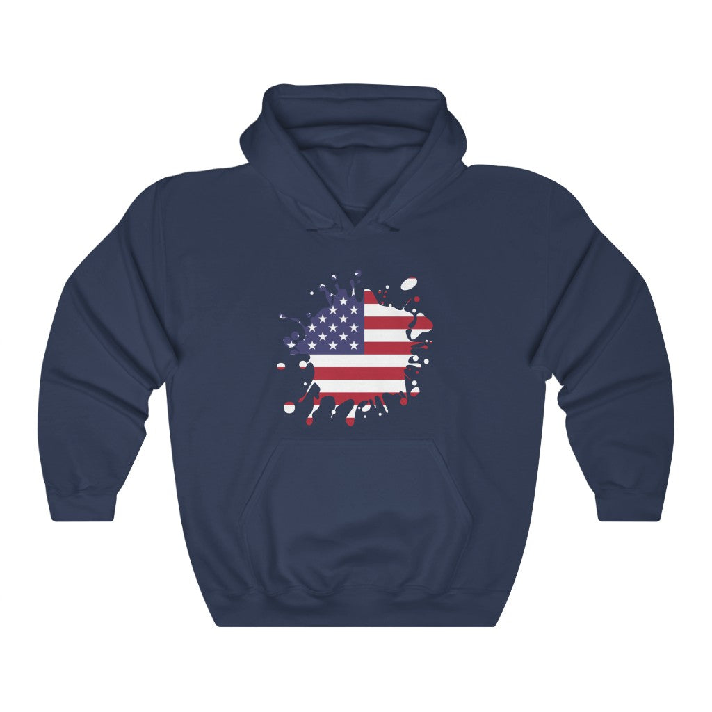 United States of America Splat Flag Hoodie Sweatshirt - Unisex