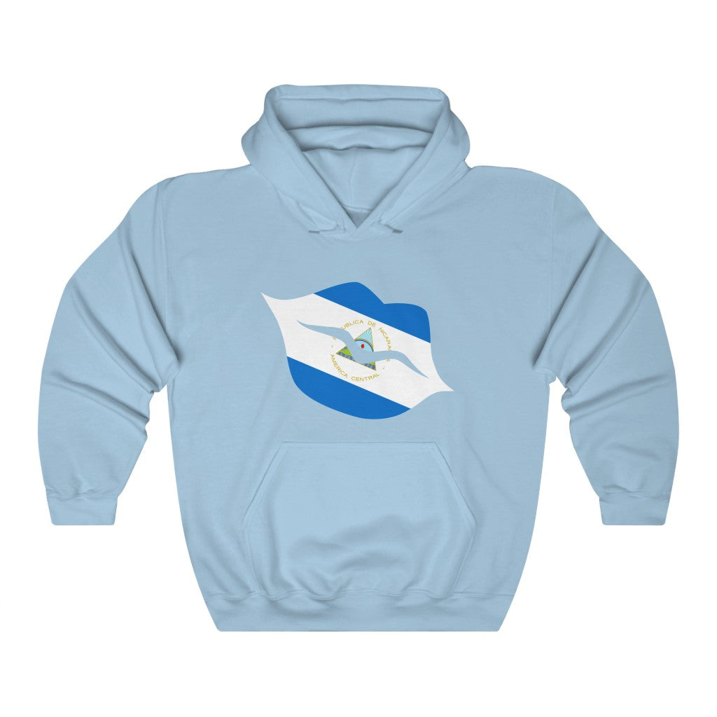 Nicaragua Lips Flag Hoodie Sweatshirt - Unisex