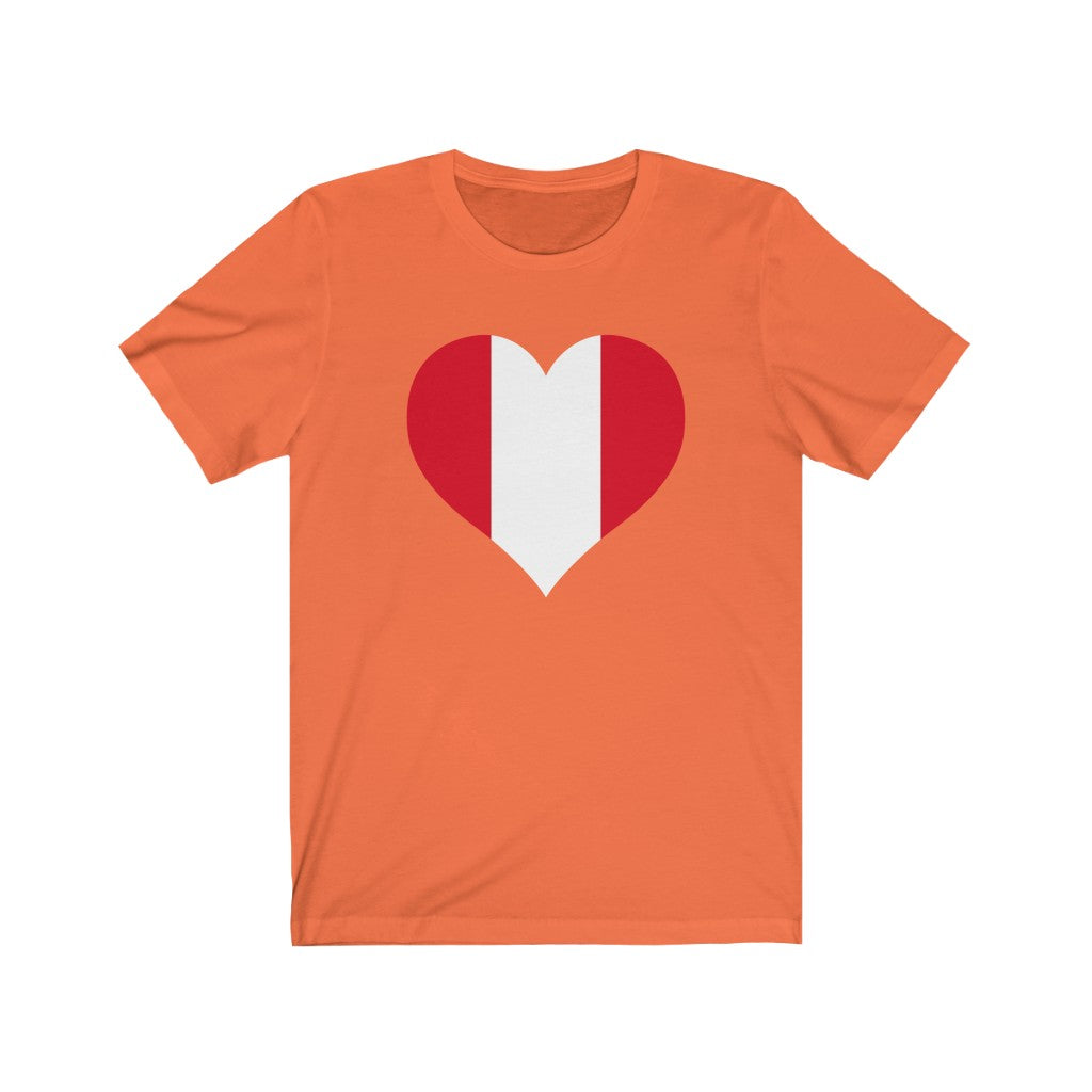 Peru Heart Flag Premium Tee - Unisex