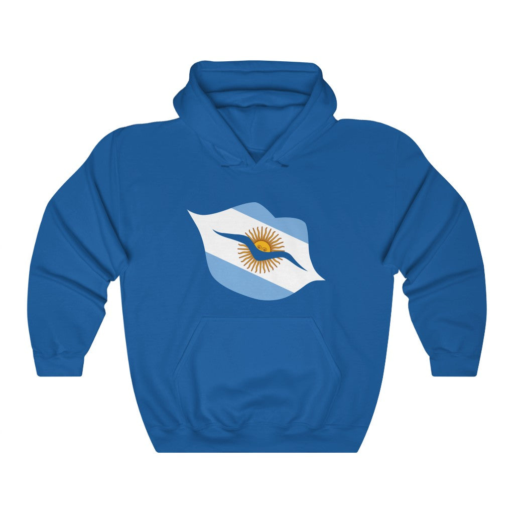 Argentina Lips Flag Hoodie Sweatshirt - Unisex