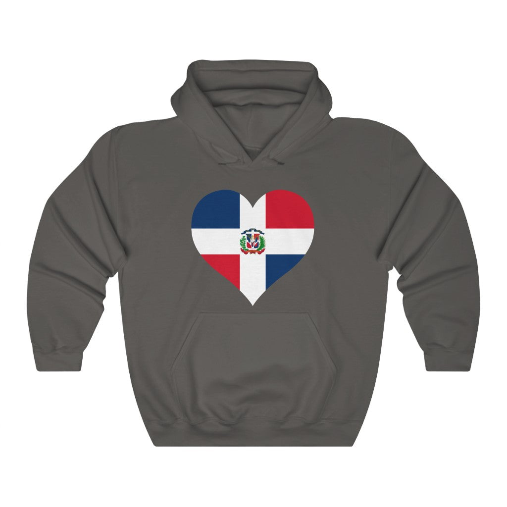 Dominican Republic Heart Flag Hoodie Sweatshirt - Unisex
