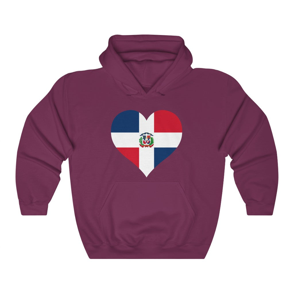 Dominican Republic Heart Flag Hoodie Sweatshirt - Unisex