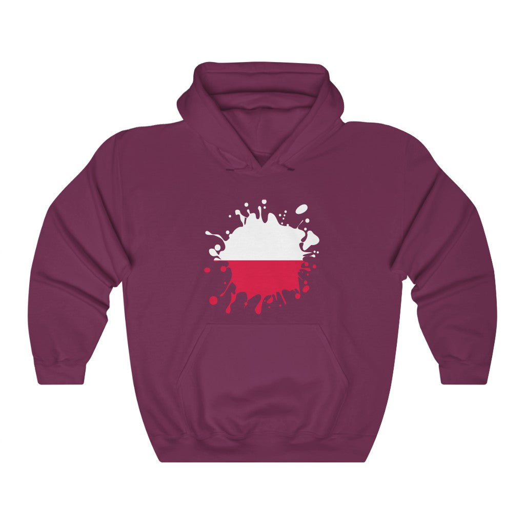 Poland Splat Flag Hoodie Sweatshirt - Unisex