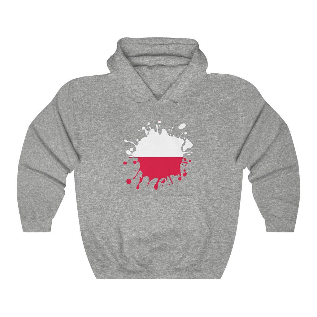 Poland Splat Flag Hoodie Sweatshirt - Unisex