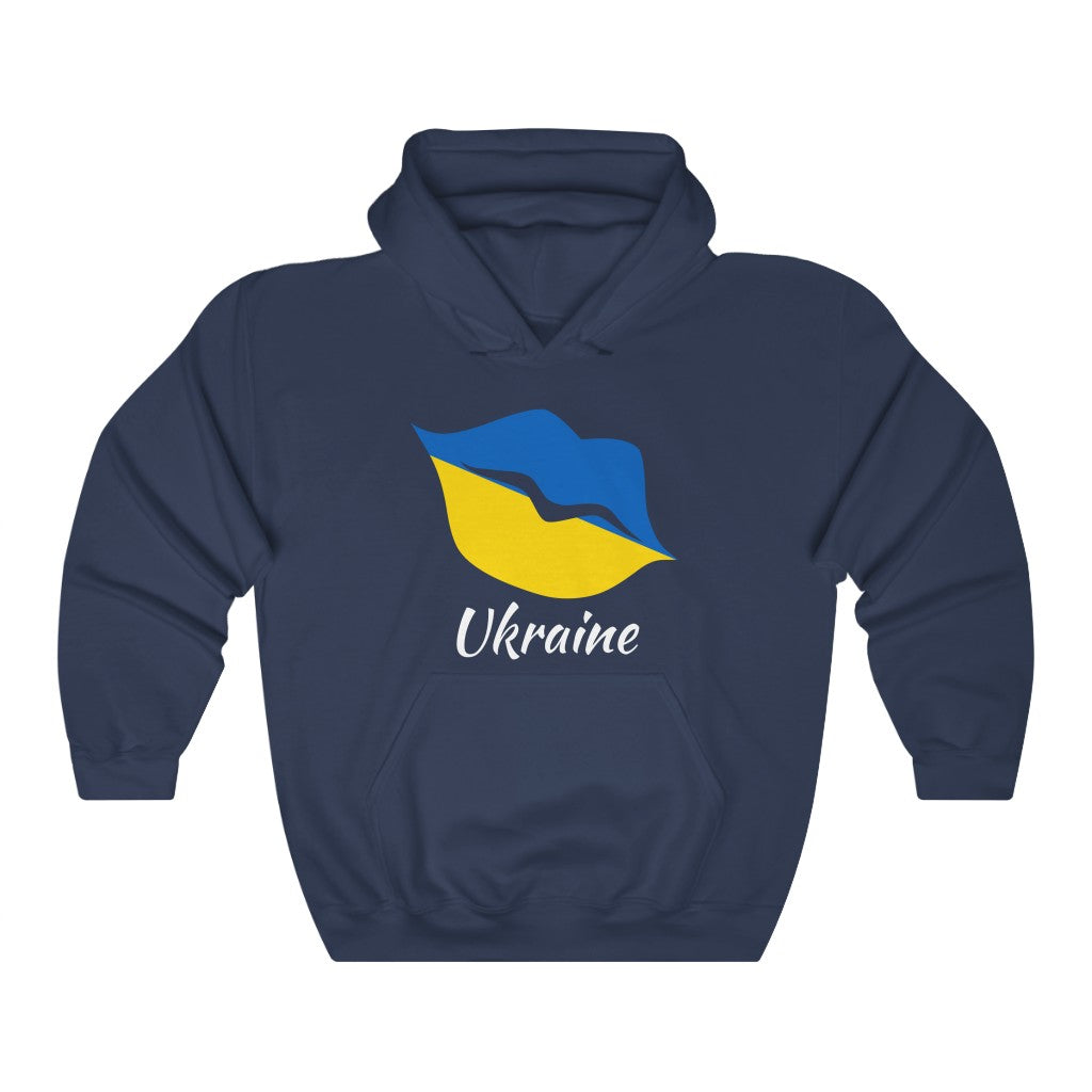 Ukraine Lips Flag Hoodie Sweatshirt 2 - Unisex