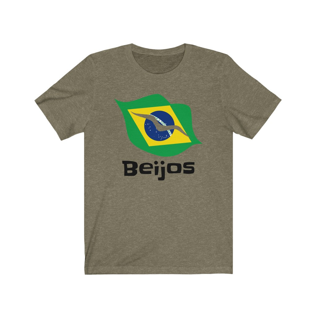 Brazil (Beijos) Lips Flag Premium Tee 1 - Unisex