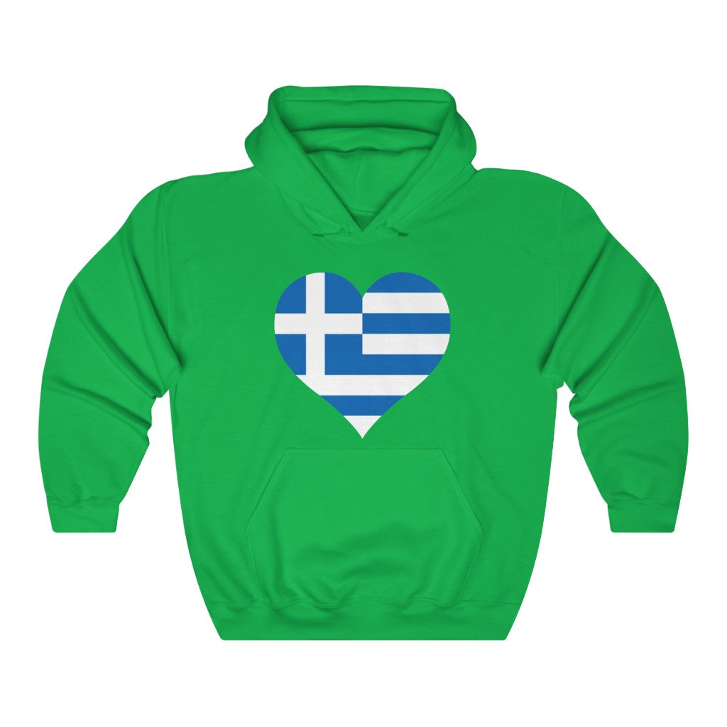 Greece Heart Flag Hoodie Sweatshirt - Unisex