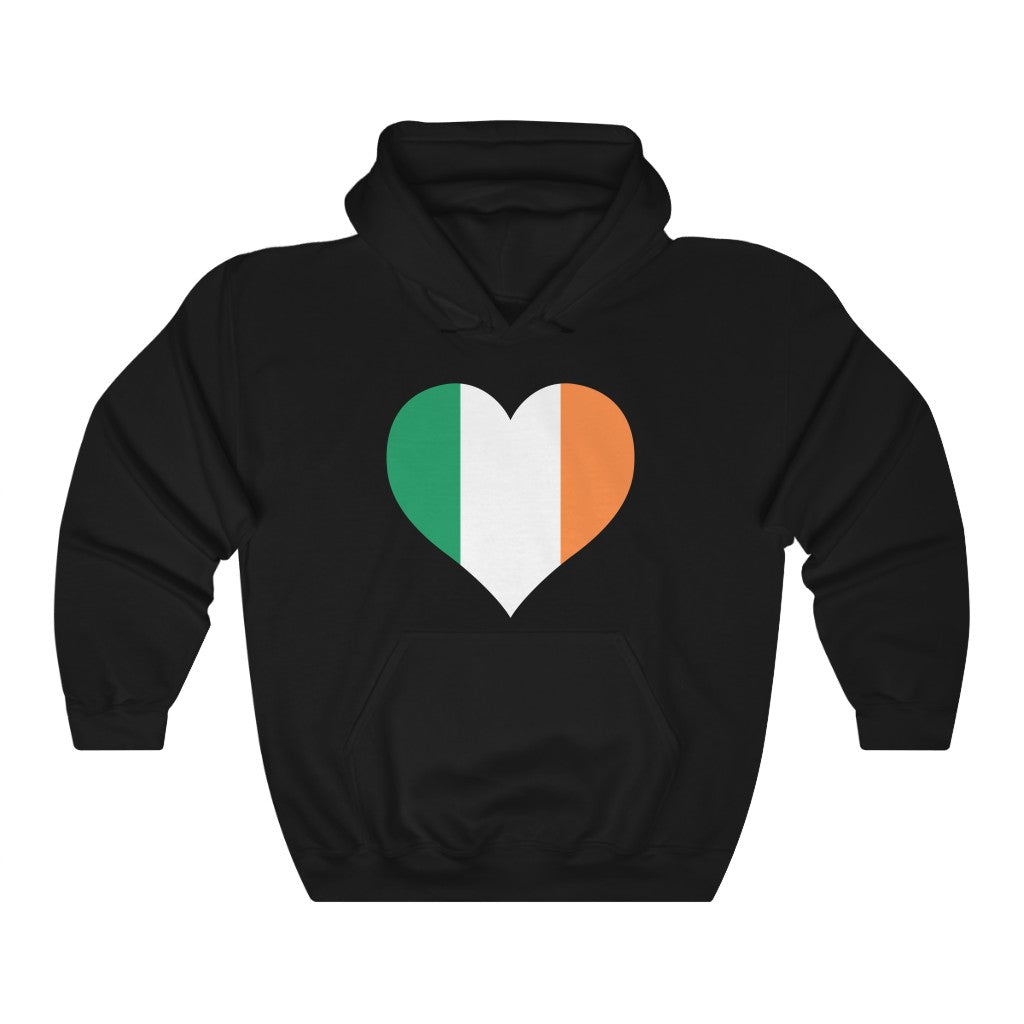 Ireland Heart Flag Hoodie Sweatshirt - Unisex