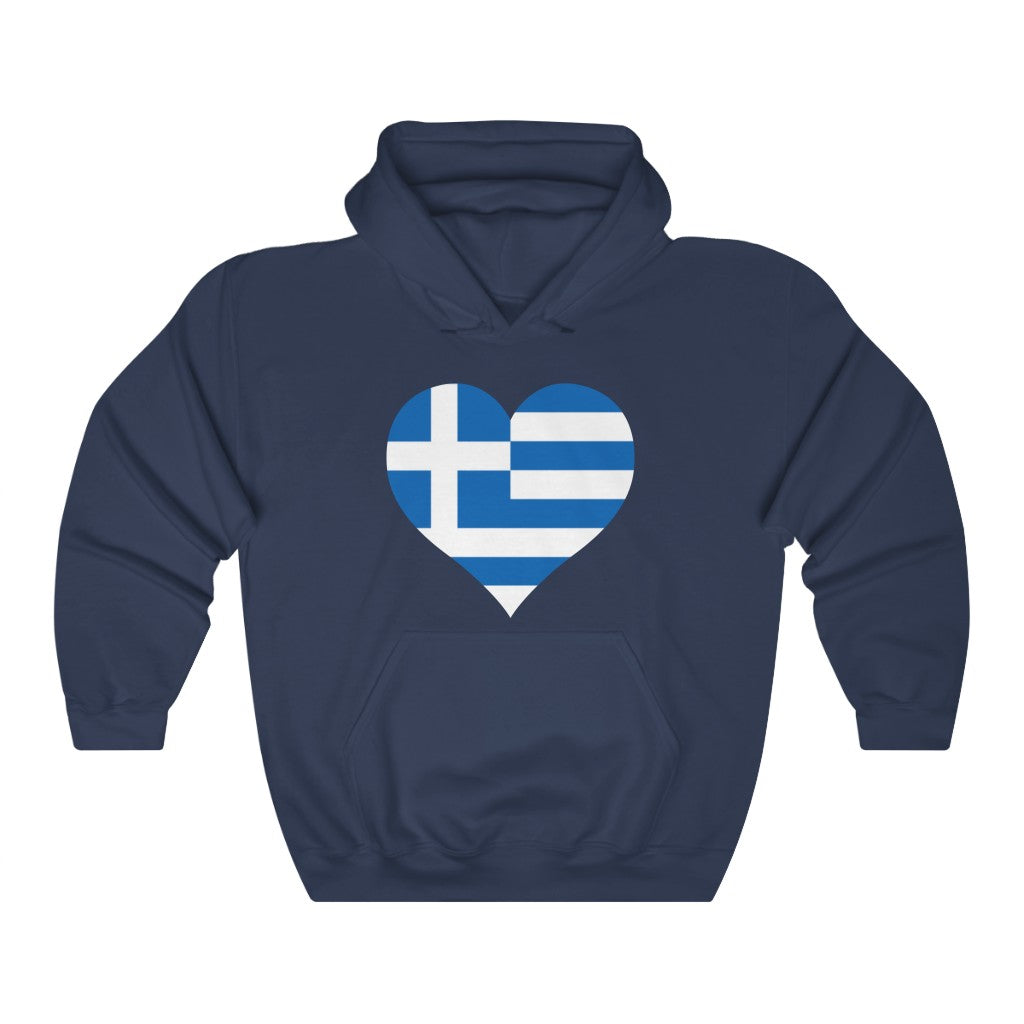 Greece Heart Flag Hoodie Sweatshirt - Unisex