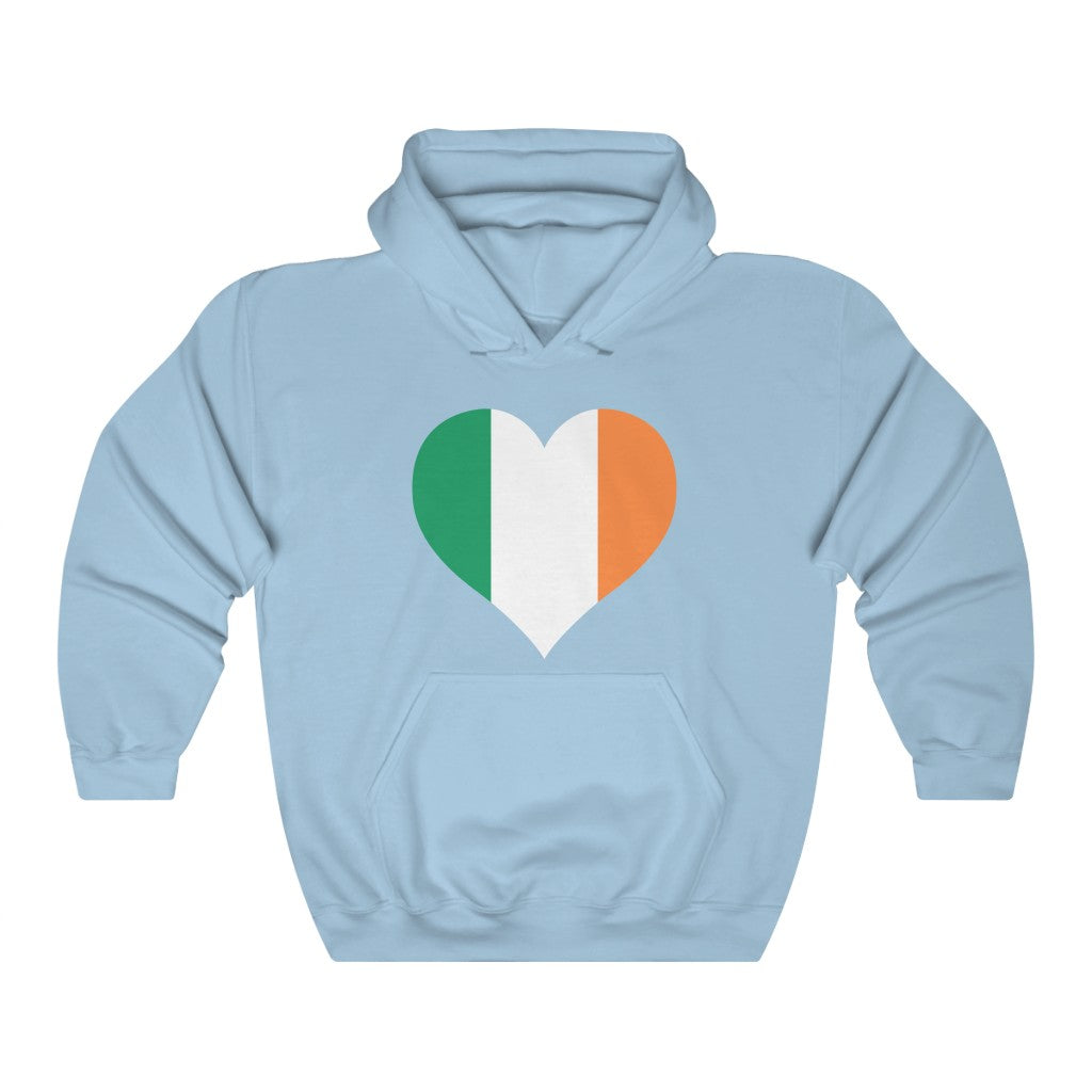 Ireland Heart Flag Hoodie Sweatshirt - Unisex