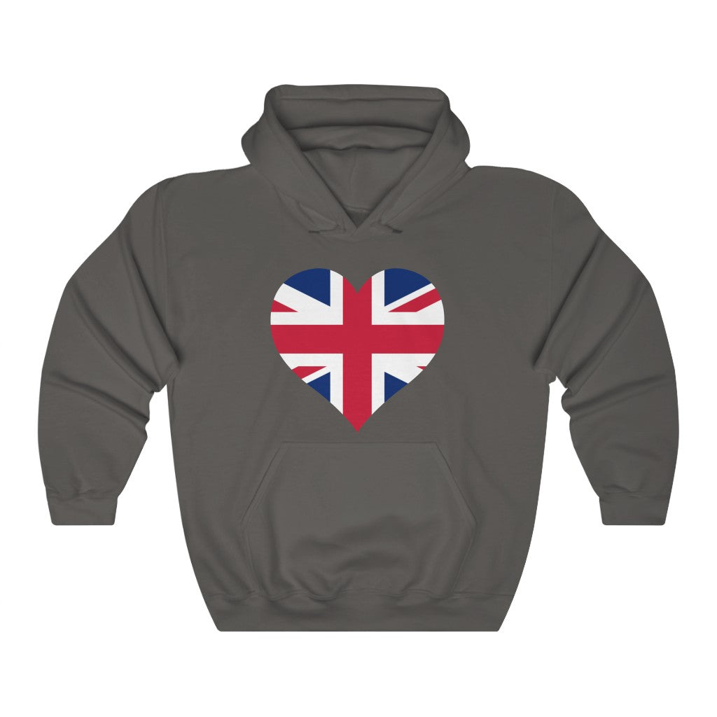 United Kingdom Heart Flag Hoodie Sweatshirt - Unisex