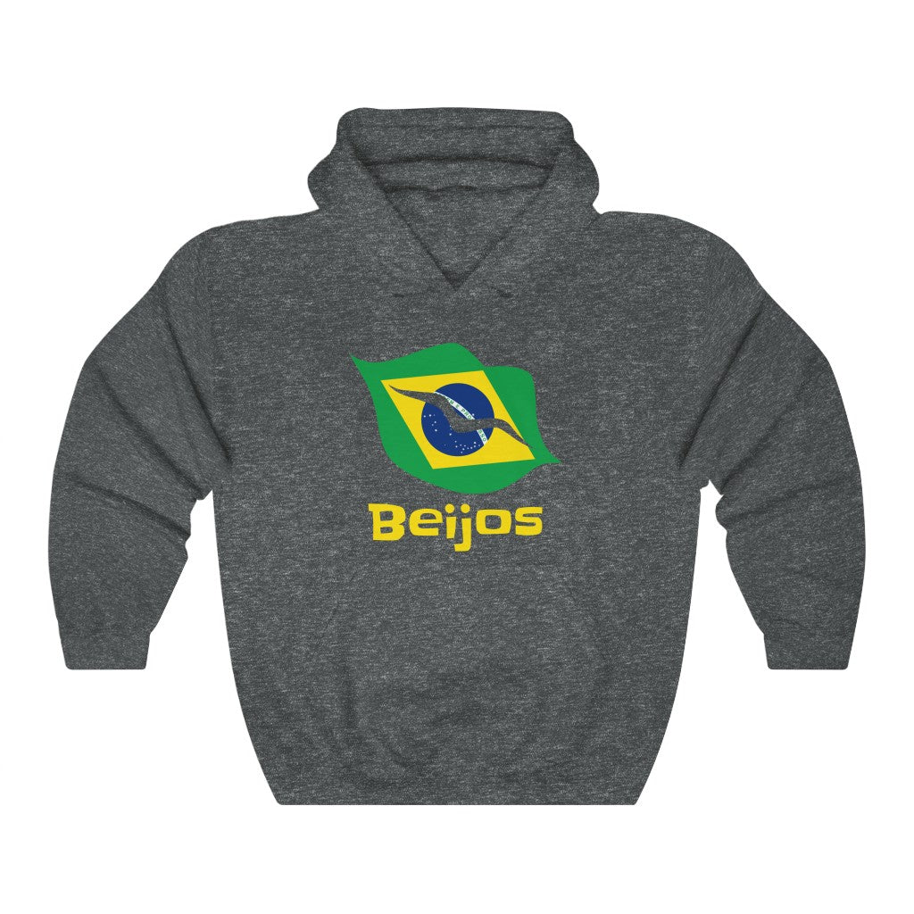 Brazil (Beijos) Lips Flag Hooded Sweatshirt 1a - Unisex