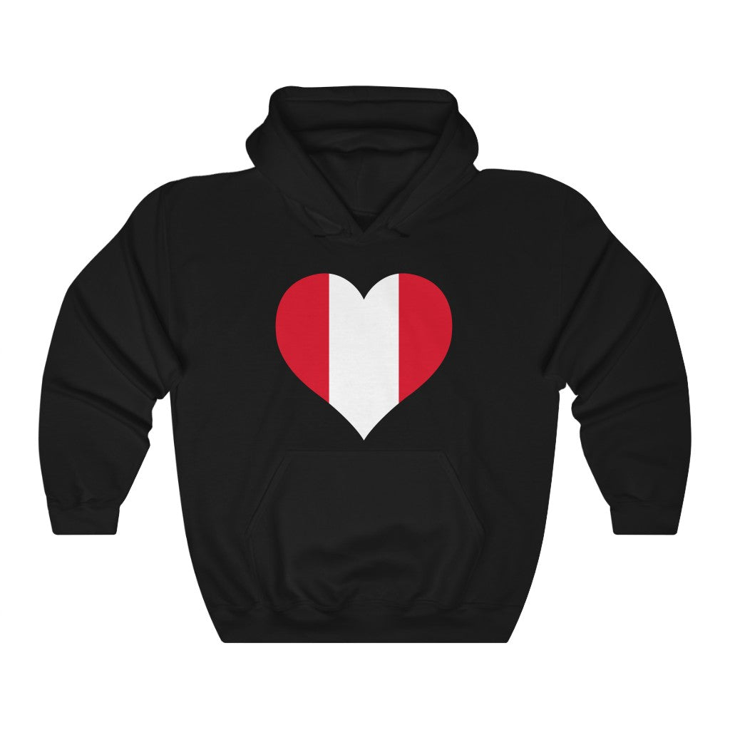 Peru Heart Flag Hoodie Sweatshirt - Unisex