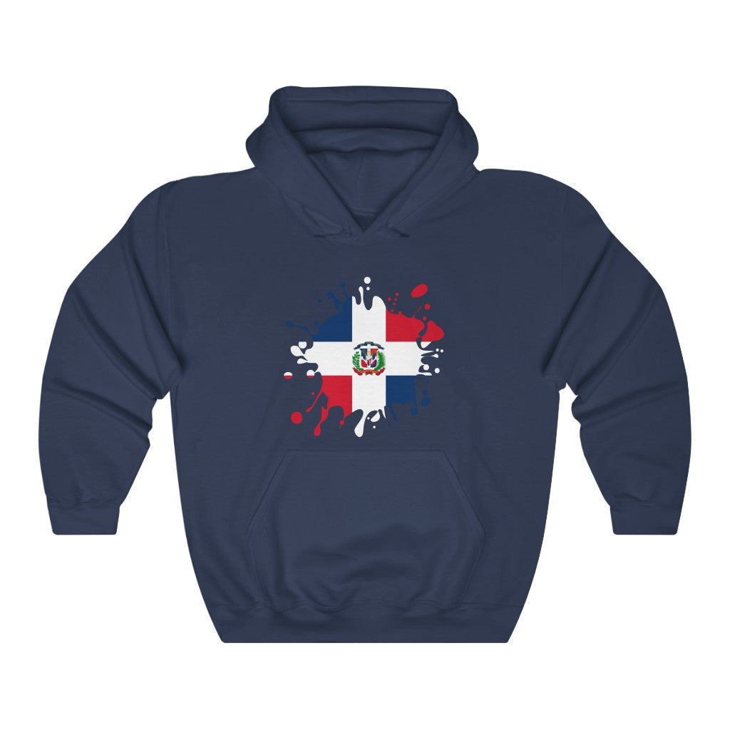 Dominican Republic Splat Flag Hoodie Sweatshirt - Unisex