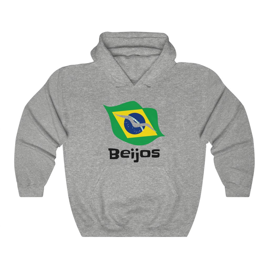 Brazil (Beijos) Lips Flag Hooded Sweatshirt 1 - Unisex