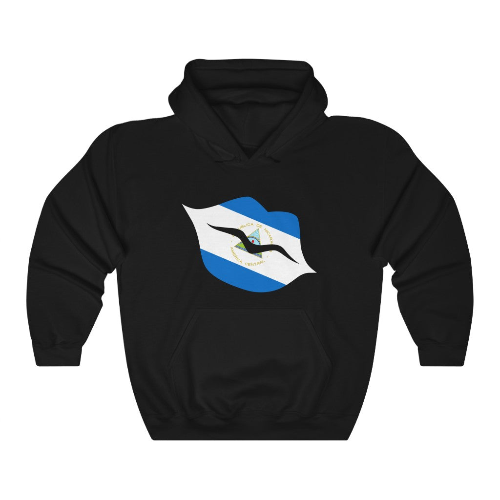 Nicaragua Lips Flag Hoodie Sweatshirt - Unisex