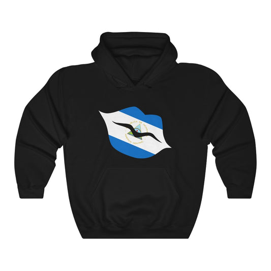 Nicaragua Lips Flag Hoodie Sweatshirt - Unisex