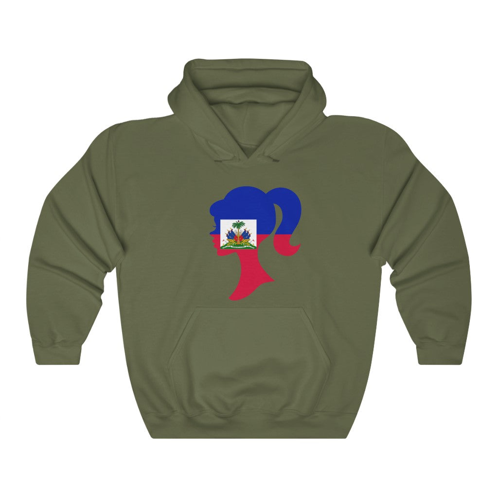 Haiti Girl Flag Hoodie Sweatshirt - Unisex