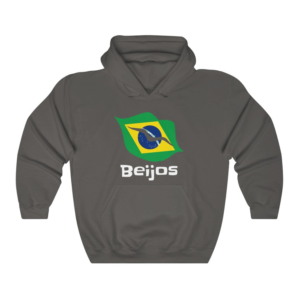 Brazil (Beijos) Lips Flag Hooded Sweatshirt 2 - Unisex