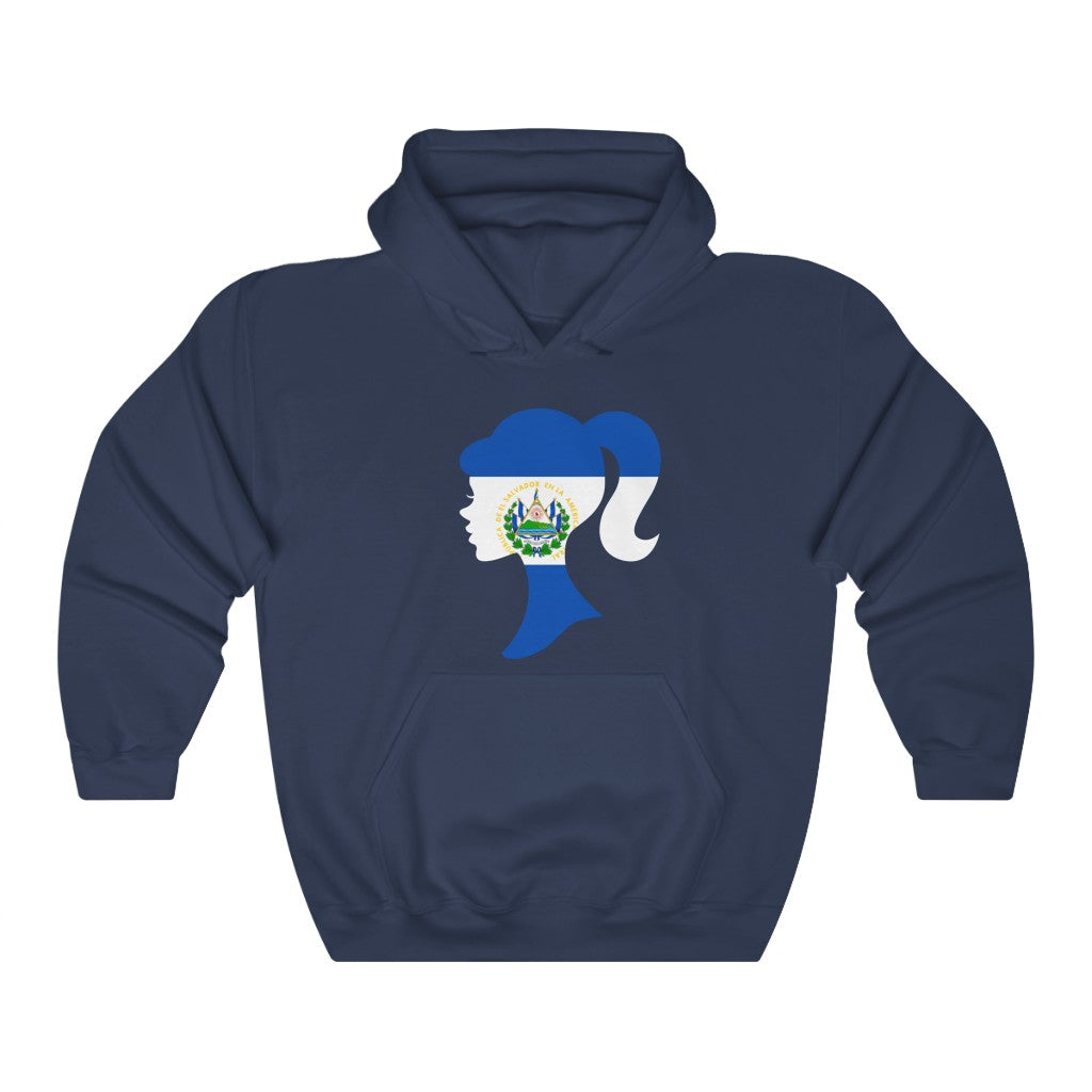 El Salvador Girl Flag Hoodie Sweatshirt - Unisex