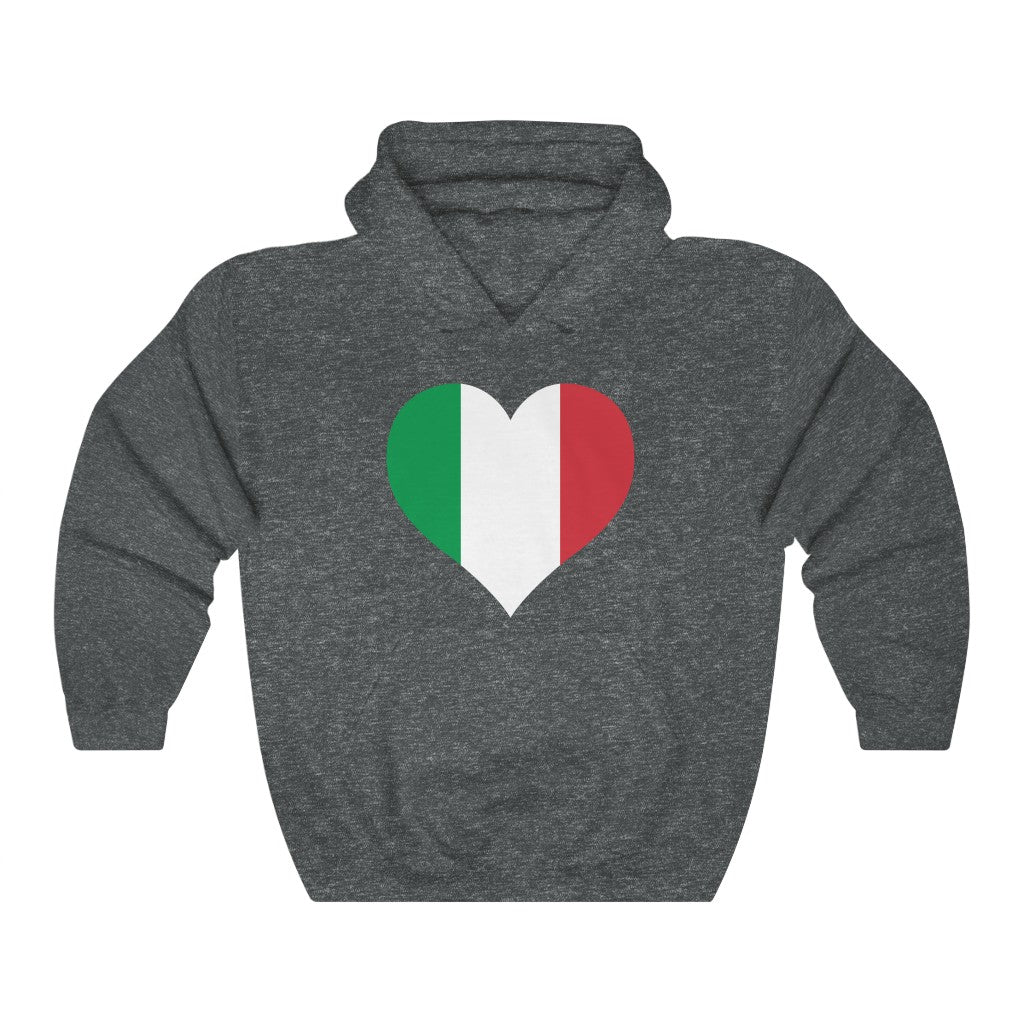 Italy Heart Flag Hoodie Sweatshirt - Unisex