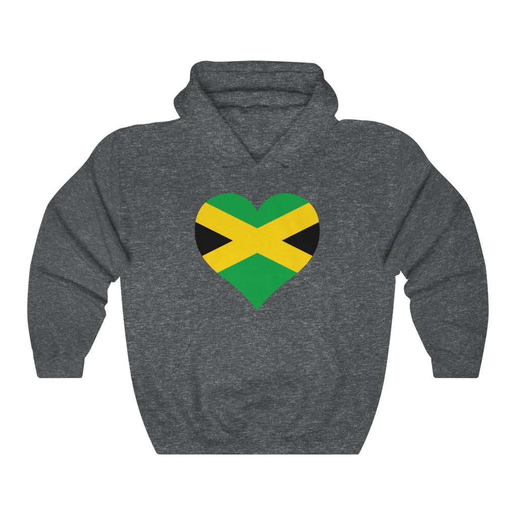 Jamaica Heart Flag Hoodie Sweatshirt - Unisex