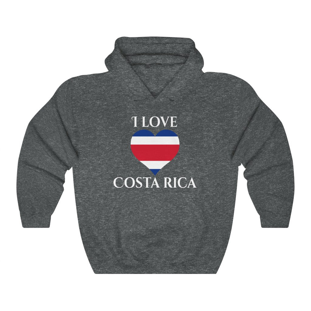Costa Rica Heart Flag Hoodie Sweatshirt 2 - Unisex