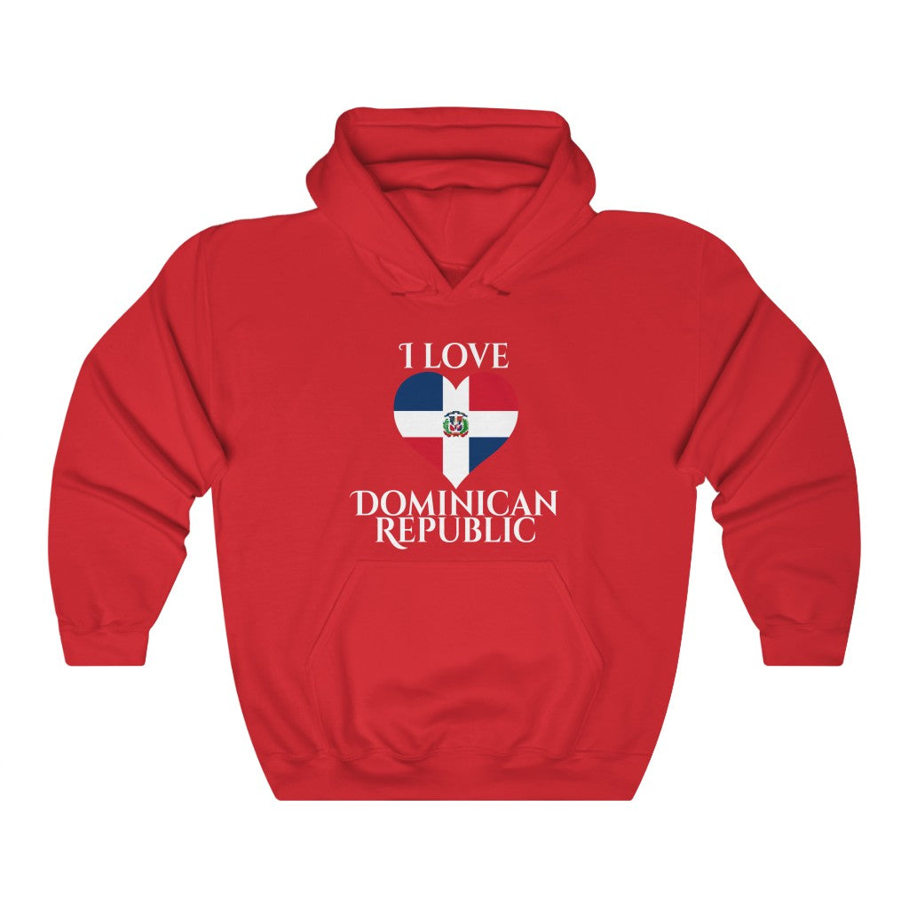 Dominican Republic Heart Flag Hoodie Sweatshirt 2 - Unisex