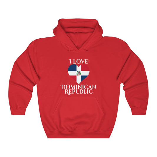 Dominican Republic Heart Flag Hoodie Sweatshirt 2 - Unisex