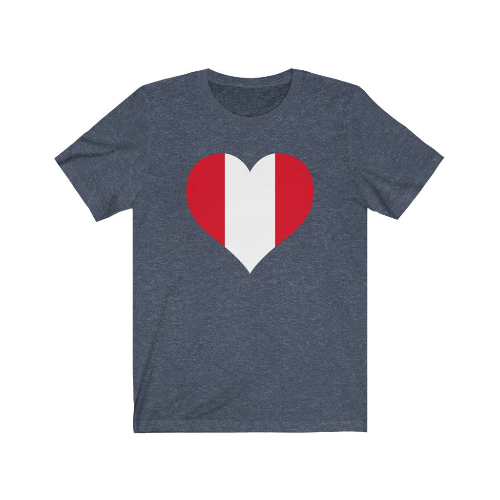 Peru Heart Flag Premium Tee - Unisex