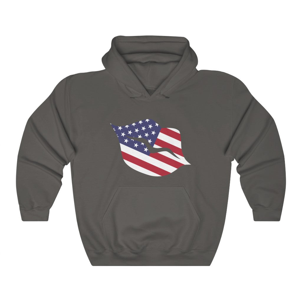 United States of America Lips Flag Hoodie Sweatshirt - Unisex
