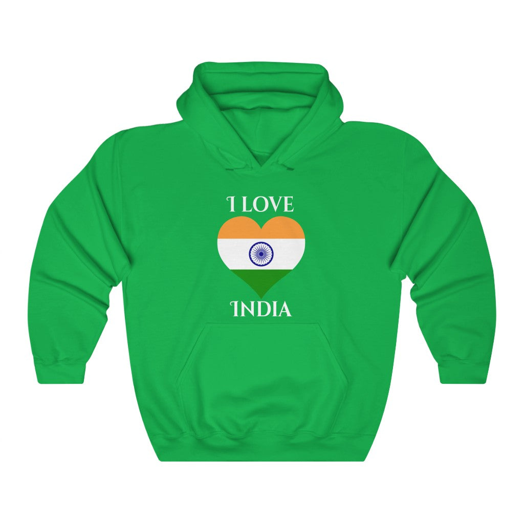 India Heart Flag Hoodie Sweatshirt 2 - Unisex