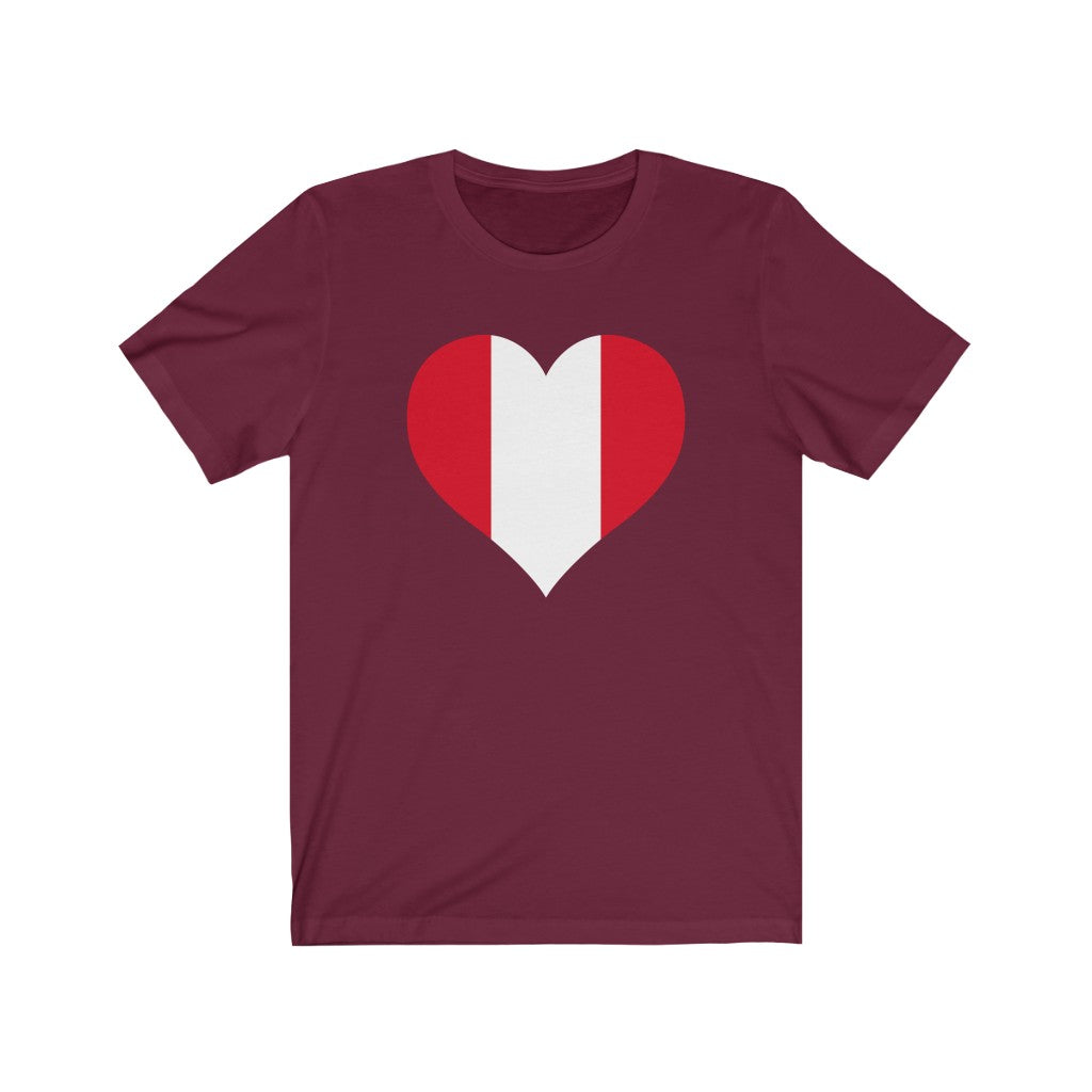Peru Heart Flag Premium Tee - Unisex