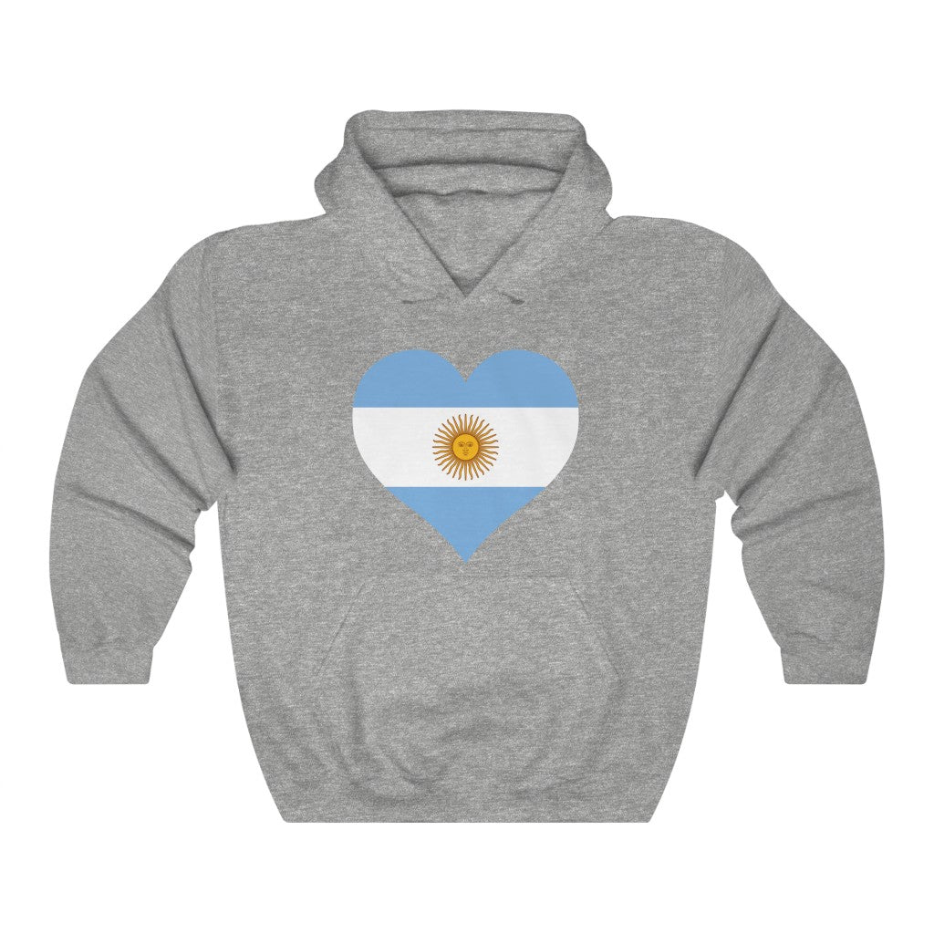 Argentina Heart Flag Hoodie Sweatshirt - Unisex
