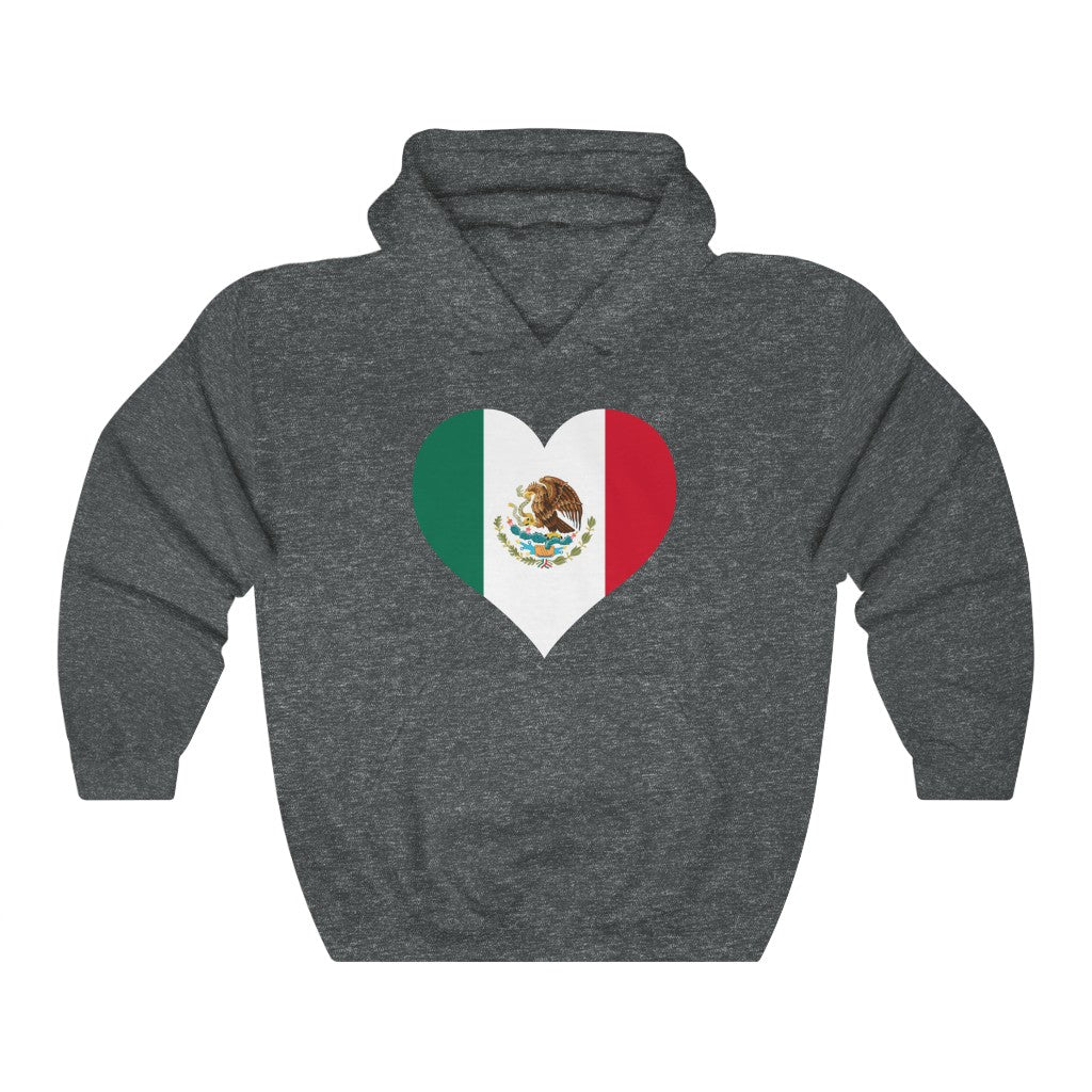 Mexico Heart Flag Hoodie Sweatshirt - Unisex