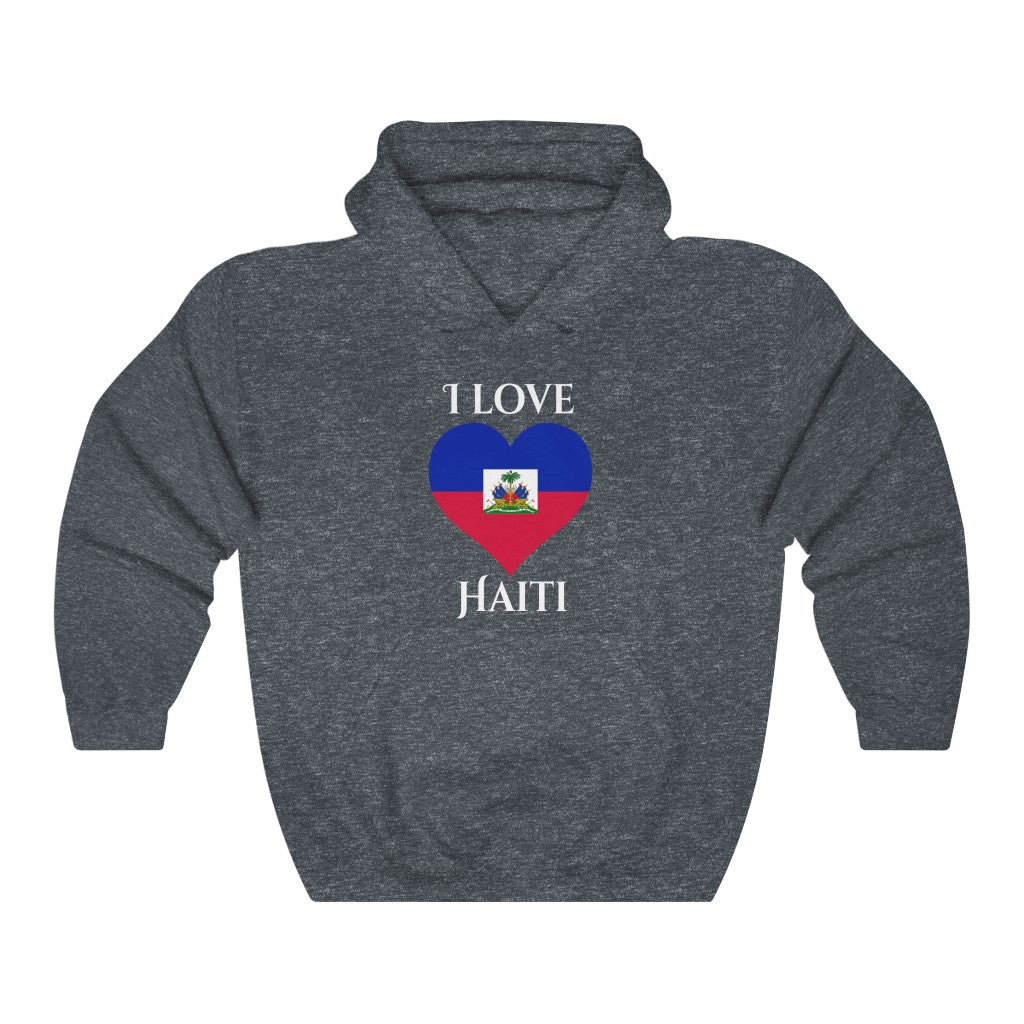 Haiti Heart Flag Hoodie Sweatshirt 2 - Unisex