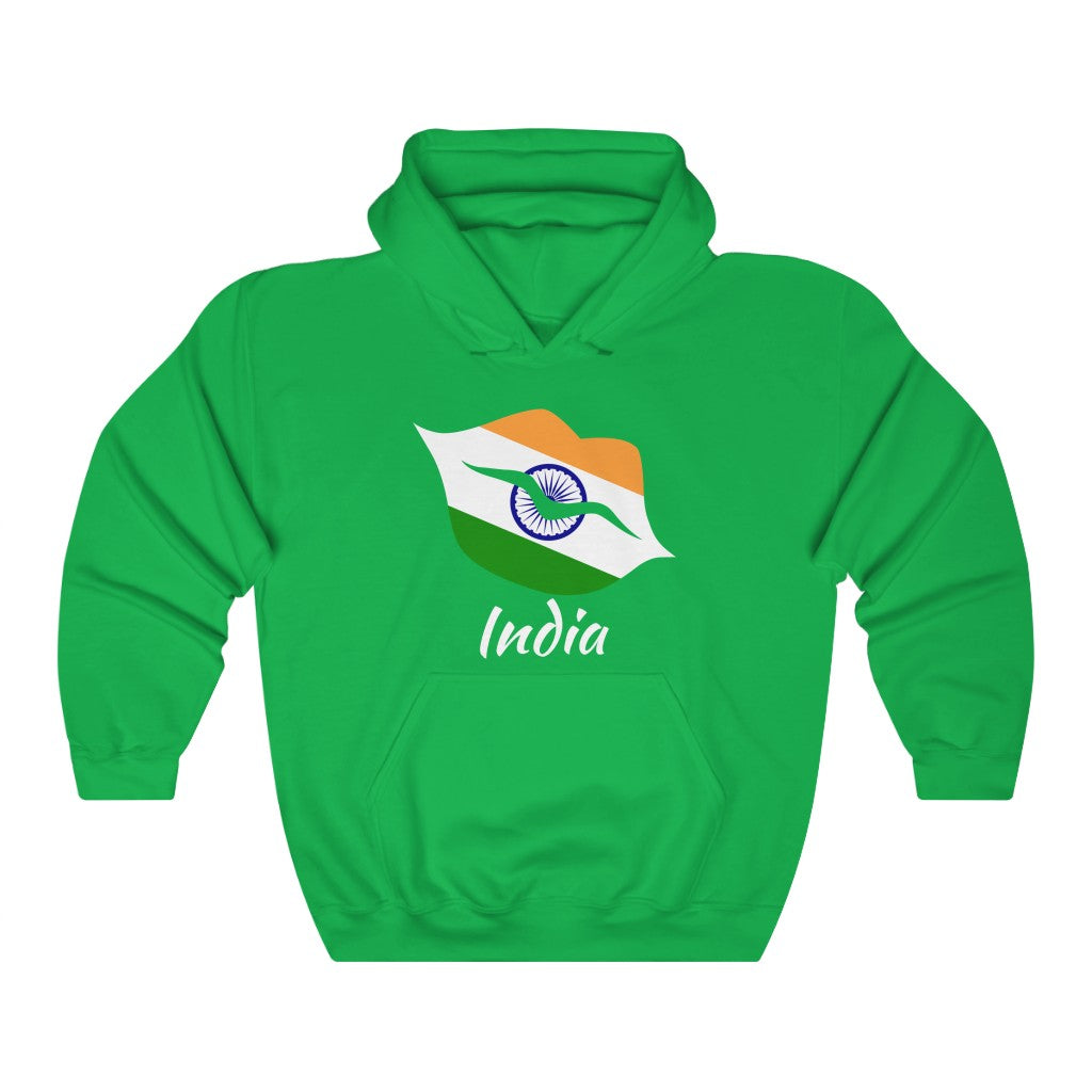 India Lips Flag Hoodie Sweatshirt 2 - Unisex