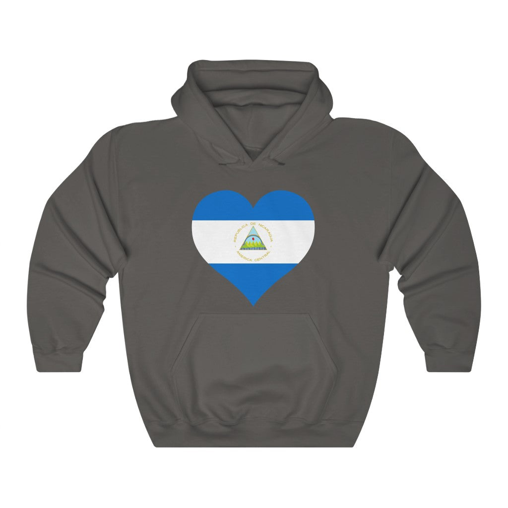 Nicaragua Heart Flag Hoodie Sweatshirt - Unisex