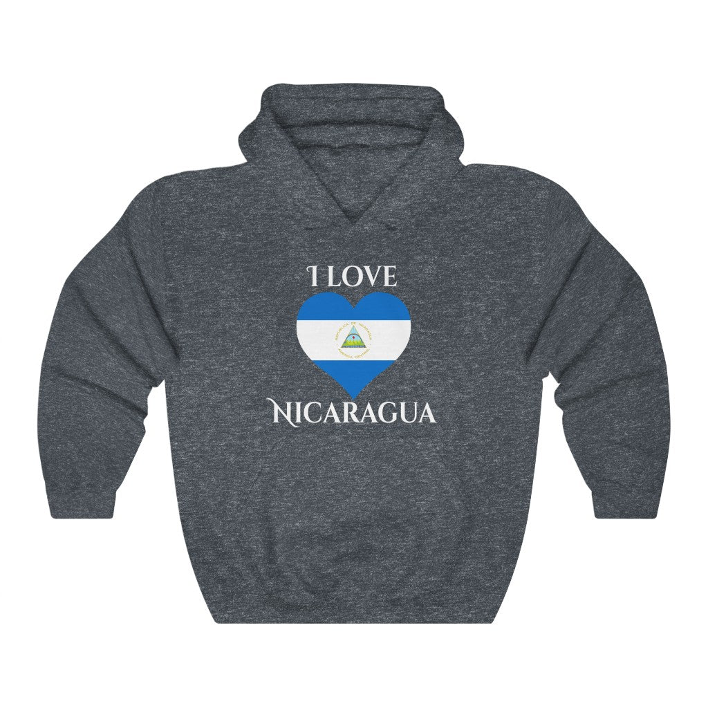 Nicaragua Heart Flag Hoodie Sweatshirt 2 - Unisex