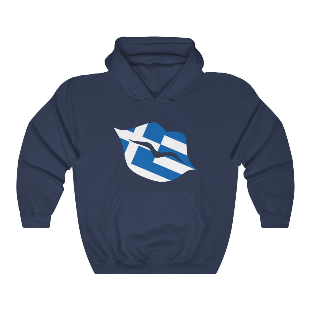 Greece Lips Flag Hoodie Sweatshirt - Unisex