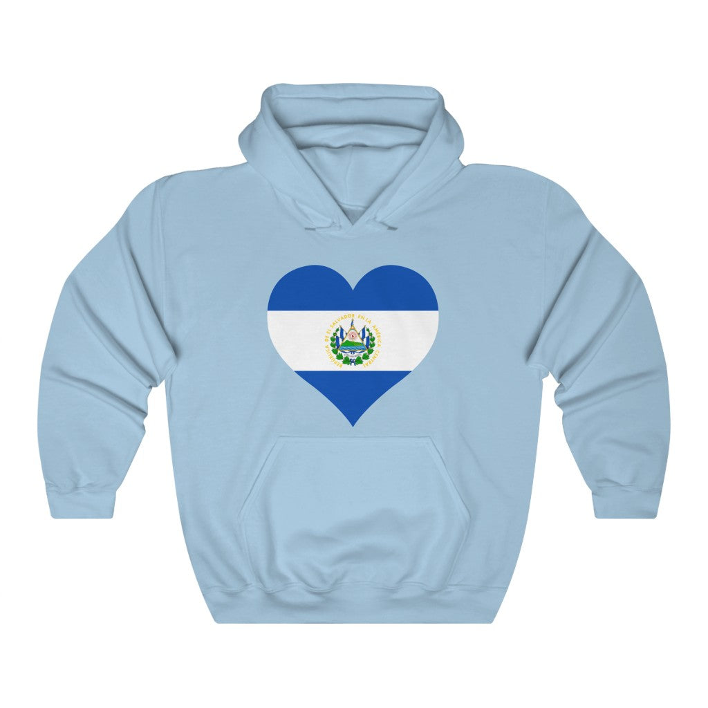 El Salvador Heart Flag Hoodie Sweatshirt - Unisex