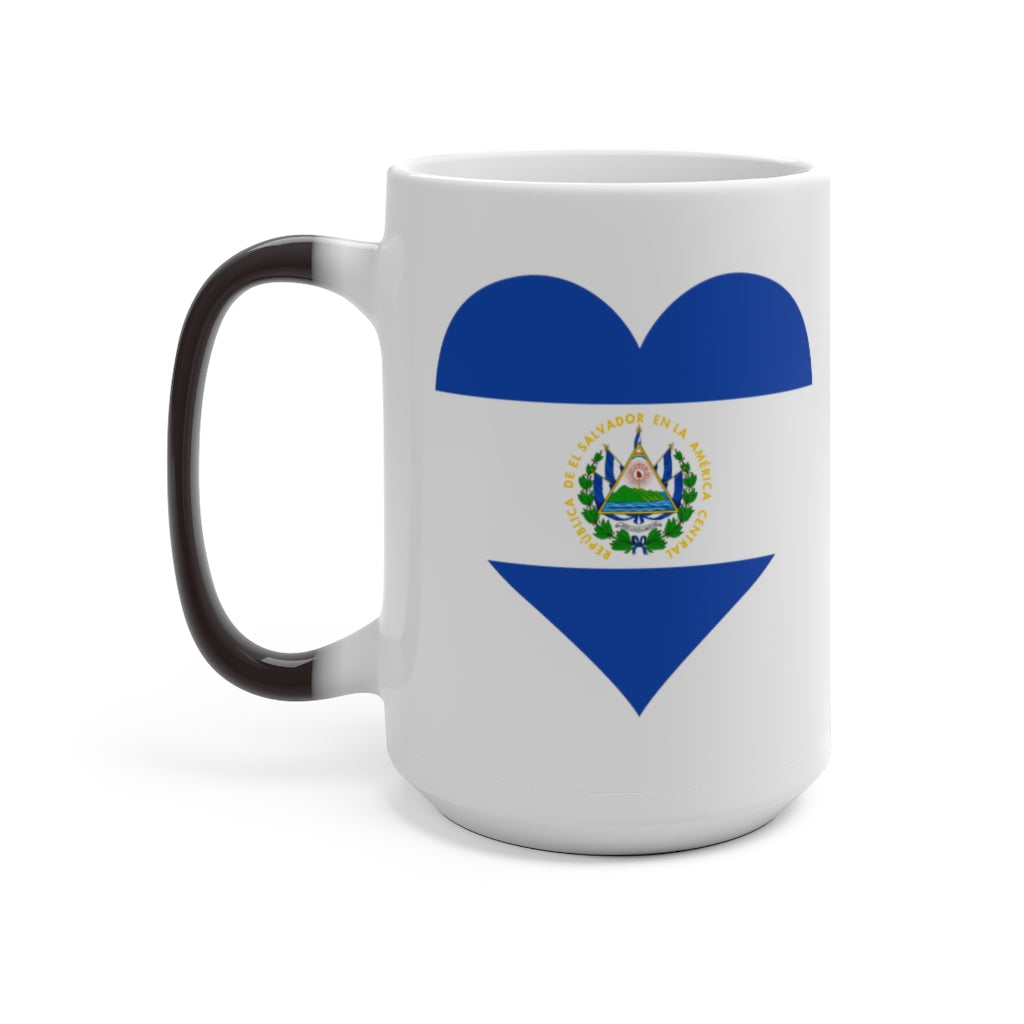 El Salvador Heart Color Changing Mug