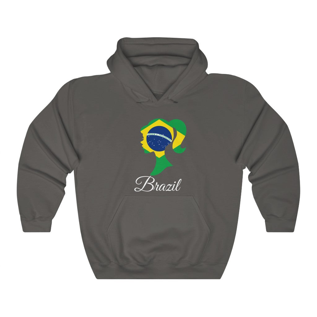 Brazil Girl  Flag Hoodie Sweatshirt 2 - Unisex