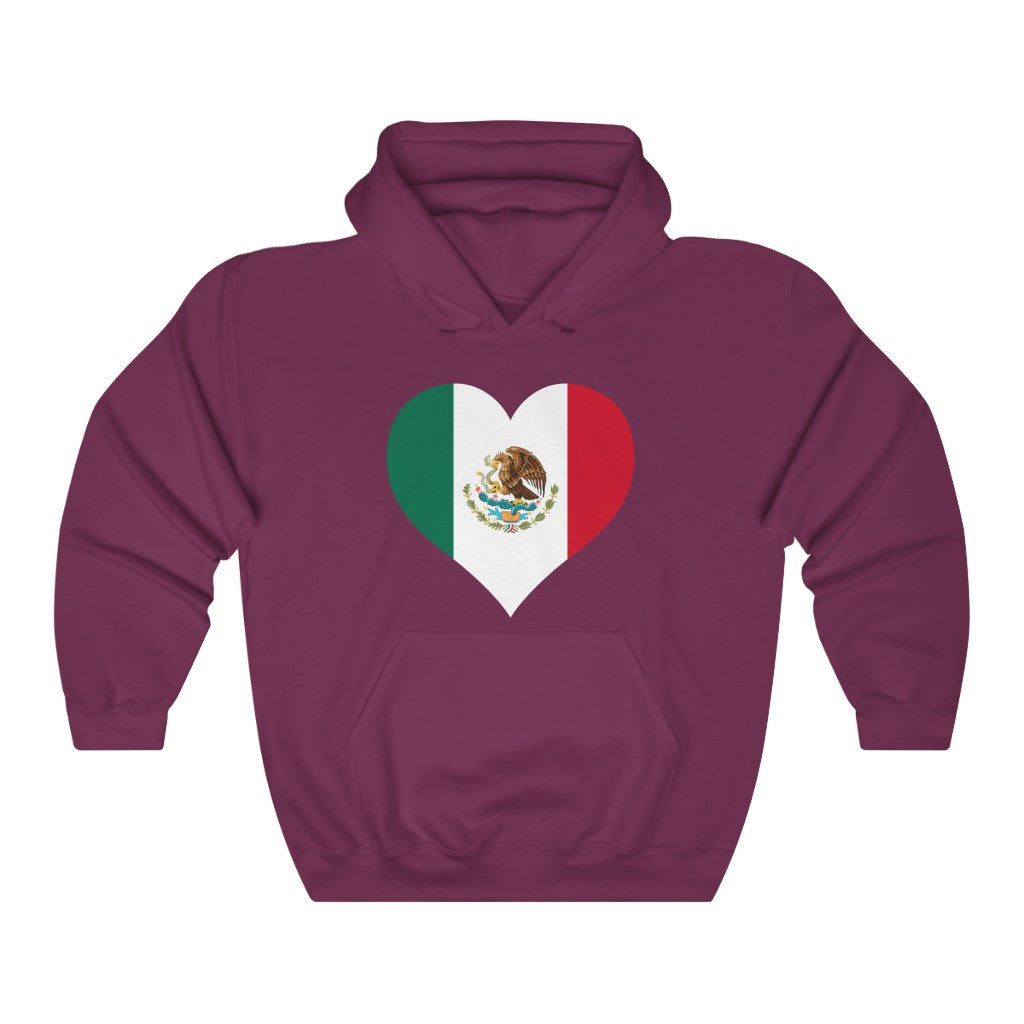 Mexico Heart Flag Hoodie Sweatshirt - Unisex