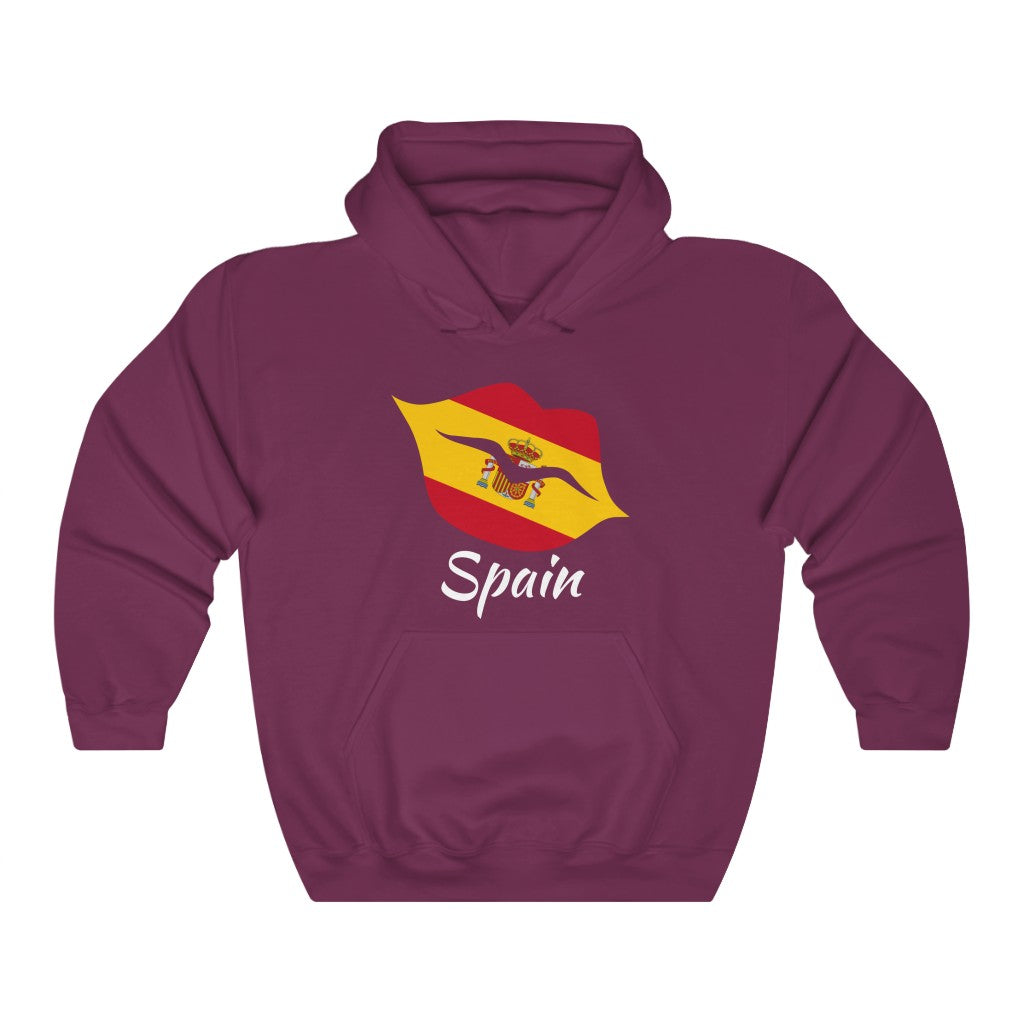 Spain Lips Flag Hoodie Sweatshirt 2 - Unisex