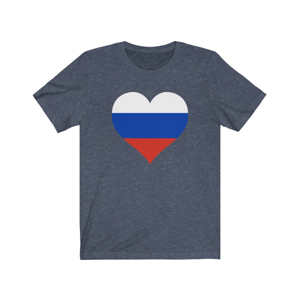 Russia Heart Flag Premium Tee - Unisex