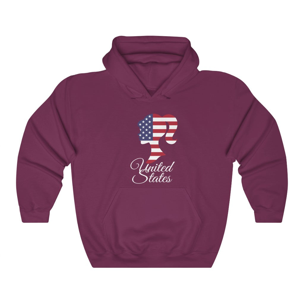 United States of America Girl Flag Hoodie Sweatshirt 2 - Unisex