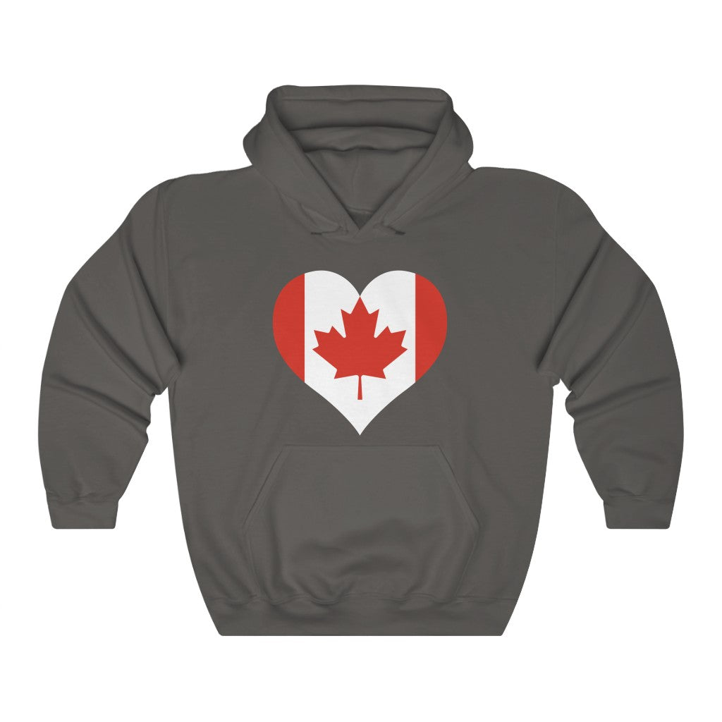 Canada Heart Flag Hoodie Sweatshirt - Unisex