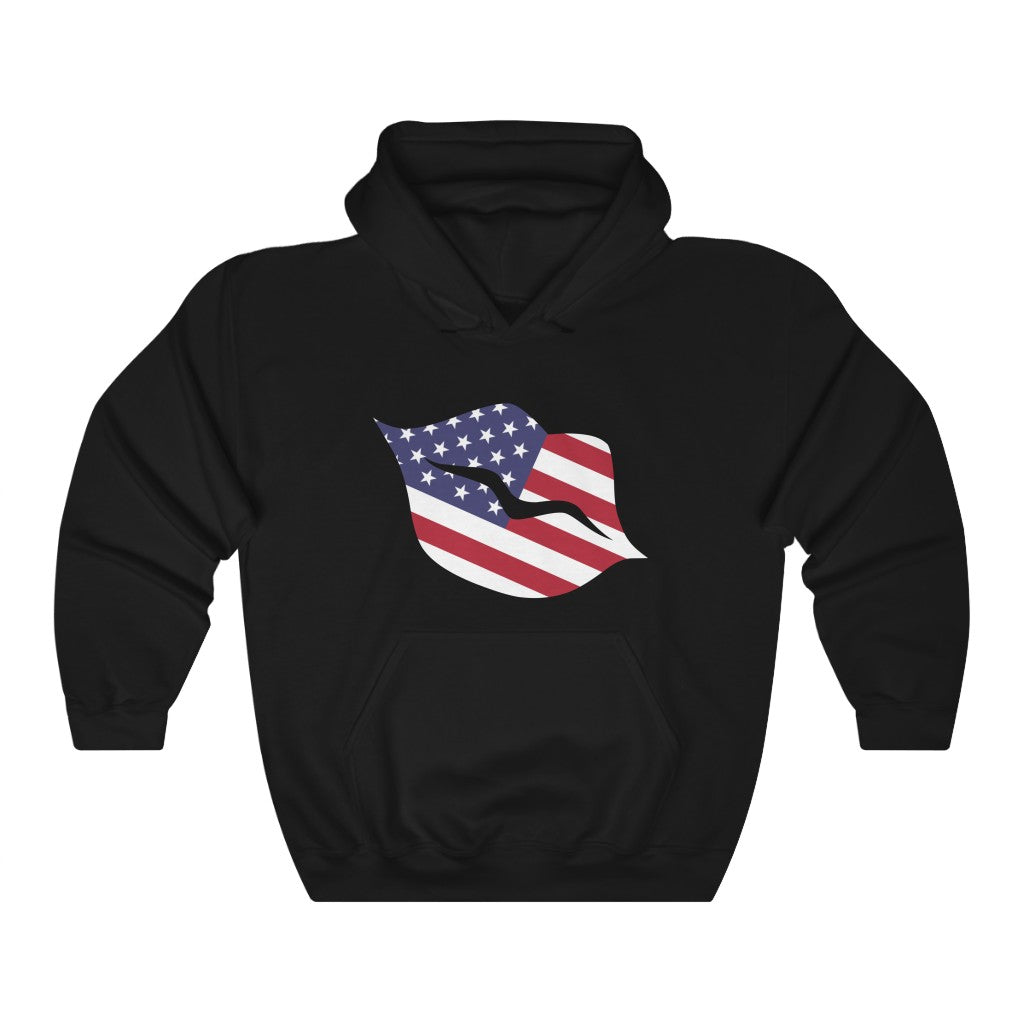 United States of America Lips Flag Hoodie Sweatshirt - Unisex
